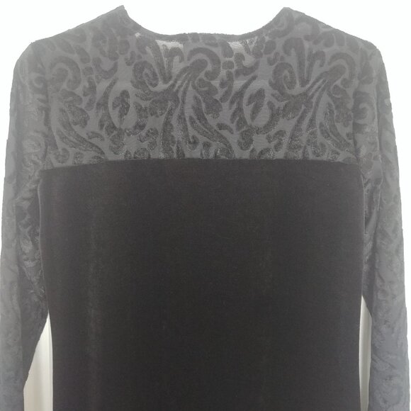 Diane von Furstenberg black velvet stretch midi maxi dress DVF sleeve de… - Picture 8 of 12